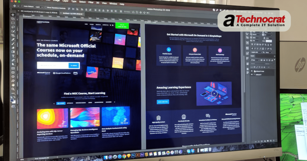 On the screen we have two set of website template to find out what makes a website convert better