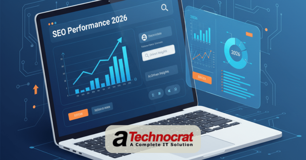 SEO tips 2026 dashboard showing analytics and ranking strategies with AI-powered search optimization metrics